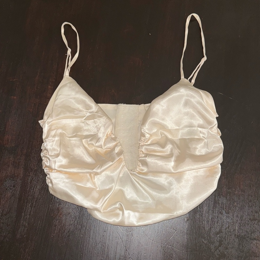 Elegant Off White Satin Corset